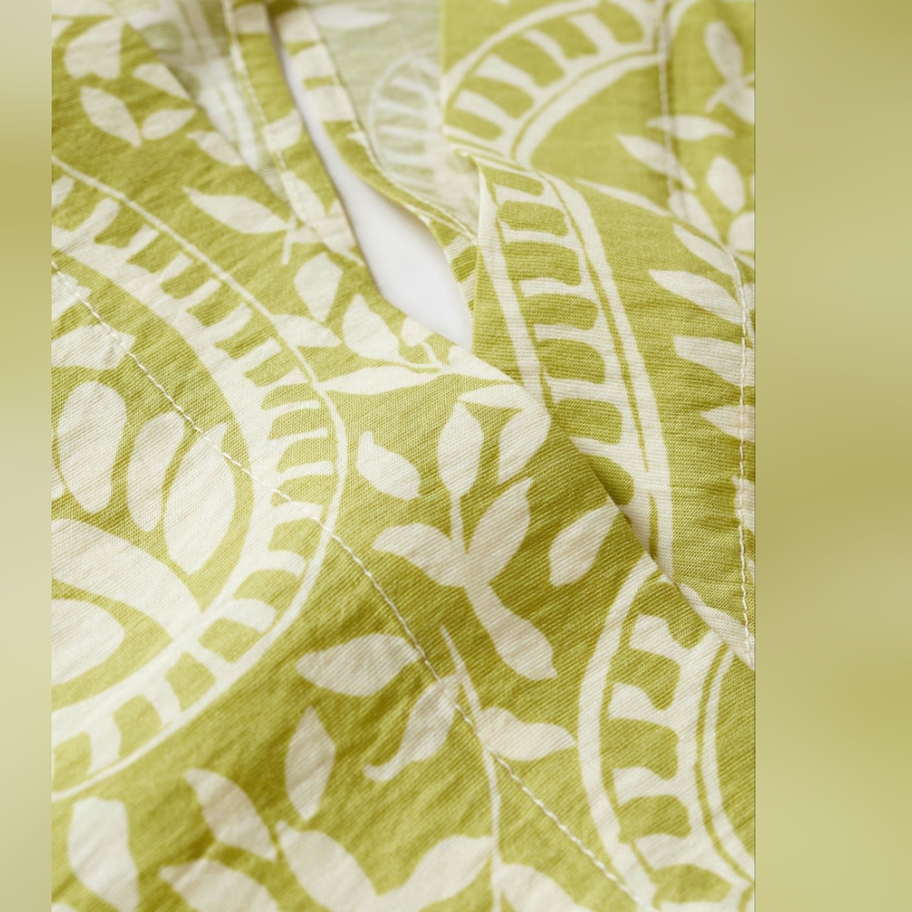 Mango Green Paisley Print Short Sleeve Jumpsuit - Picture 2 of 5